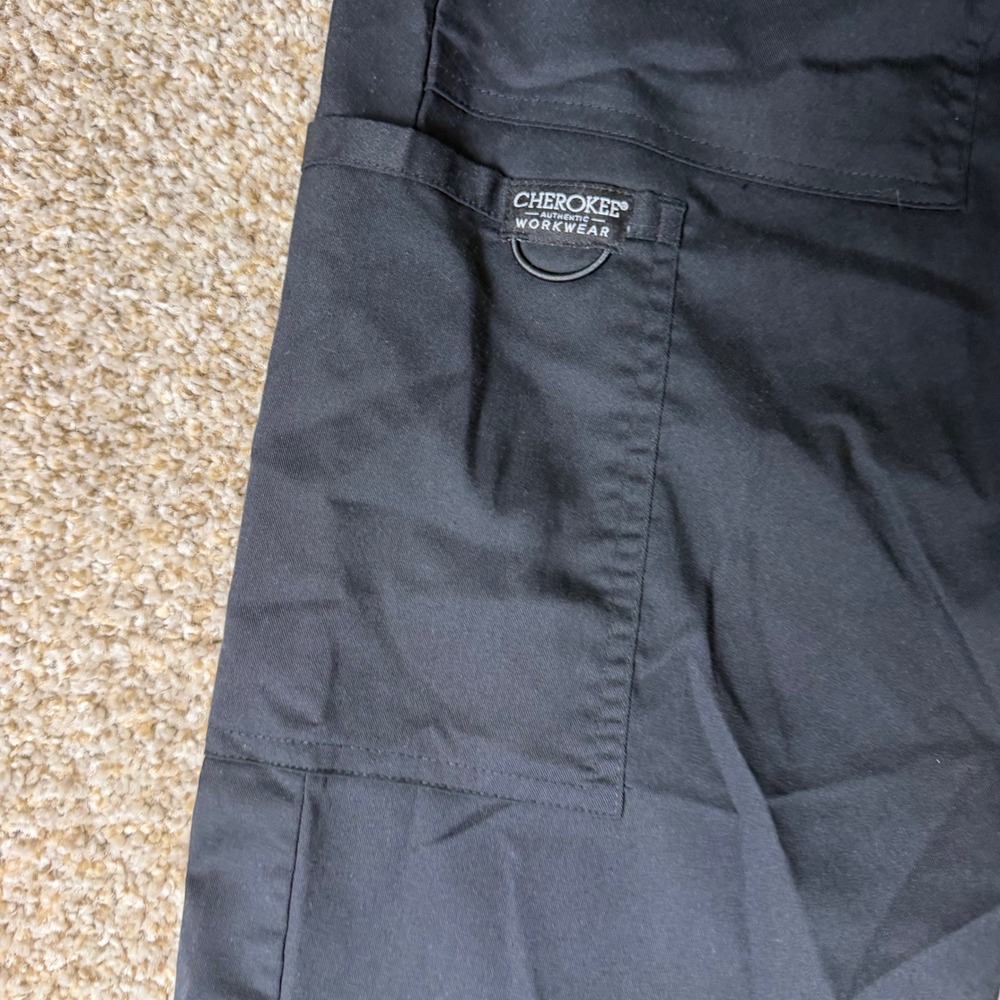 Cherokee Workwear Professionals Black Scrub Pants Womens Medium Short - Picture 6 of 8